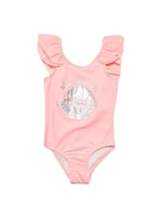 DEEP BEACH Varak baskılı kız çocuk mayo DB200722CM AÇIK PEMBE 4-5 Yaş