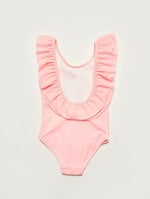 DEEP BEACH Varak baskılı kız çocuk mayo DB200722CM AÇIK PEMBE 11-12 Yaş