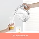 Deerma Sh30W 1,7Lt Mavi Işıklı Cam Kettle & Su Isıtıcı