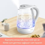Deerma Sh30W 1,7Lt Mavi Işıklı Cam Kettle & Su Isıtıcı