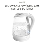 Deerma Sh30W 1,7Lt Mavi Işıklı Cam Kettle & Su Isıtıcı
