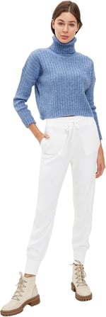 DeFacto Beli Bağcıklı Relax Fit Triko Jogger Pantolon