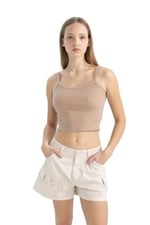 DeFacto Coool Fitted Vücuda Oturan Fitilli Kaşkorse Basic Düz Atlet