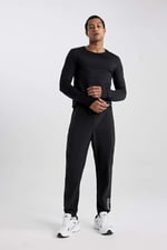 DeFacto DeFactoFit Slim Fit Çift Cepli Dokuma Sporcu Jogger Siyah L