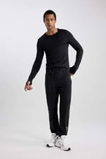 DeFacto DeFactoFit Slim Fit Çift Cepli Dokuma Sporcu Jogger Siyah L