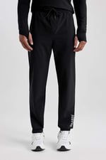 DeFacto DeFactoFit Slim Fit Çift Cepli Dokuma Sporcu Jogger Siyah L