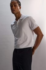 DeFacto DeFactoFit Slim Fit Dar Kesim Polo Yaka Sporcu Kısa Kollu Pike Tişört D9779AX25SP