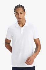 DeFacto DeFactoFit Slim Fit Dar Kesim Polo Yaka Sporcu Kısa Kollu Pike Tişört D9779AX25SP