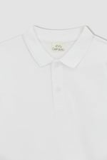 DeFacto Erkek Çocuk Beyaz Polo Yaka Uzun Kollu Okul BasicTişört 13/14 Yaş