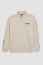 DeFacto Erkek Comfort Fit Dik Yaka Sweatshirt