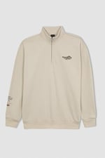 DeFacto Erkek Comfort Fit Dik Yaka Sweatshirt