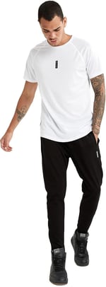 DeFacto Erkek DeFactoFit Slim Fit Bisiklet Yaka Baskılı Sporcu Tişört