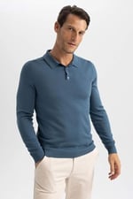 DeFacto Erkek Slim Fit Polo Yaka Kazak