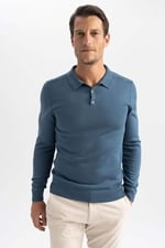 DeFacto Erkek Slim Fit Polo Yaka Kazak