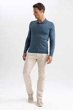 DeFacto Erkek Slim Fit Polo Yaka Kazak