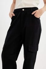 DeFacto Gabardin Jogger Pantolon Normal Bel Basic Düz Kargo Cepli