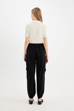 DeFacto Gabardin Jogger Pantolon Normal Bel Basic Düz Kargo Cepli