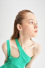 DeFacto Kadın Coool Bodycon Basic Tek Omuzlu Kaşkorse Mini Elbise
