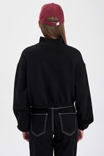 DeFacto Kadın Coool Crop Yarım Fermuarlı Sweatshirt