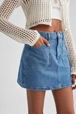 DeFacto Kadın Kargo Fit Jean Mini %100 Pamuk Etek