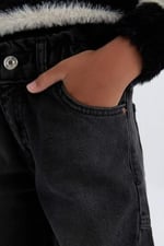 DeFacto Kız Çocuk Barrel Fit Bilek Boy Geniş Bol Paça Jean Pantolon