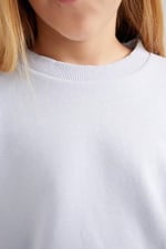 DeFacto Kız Çocuk Regular Fit Bisiklet Yaka Sweatshirt