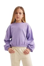 DeFacto Kız Çocuk Regular Fit Bisiklet Yaka Sweatshirt