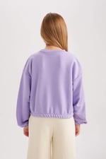 DeFacto Kız Çocuk Regular Fit Bisiklet Yaka Sweatshirt