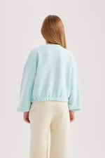 DeFacto Kız Çocuk Regular Fit Bisiklet Yaka Sweatshirt