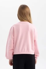 DeFacto Kız Çocuk Regular Fit Bisiklet Yaka Sweatshirt