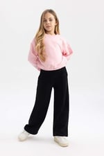 DeFacto Kız Çocuk Regular Fit Bisiklet Yaka Sweatshirt
