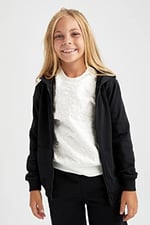 DeFacto Kız Çocuk Regular Fit Okula Dönüş Kapüşonlu Hırka - Seçenekler: 4/5 Y, 5/6 Y, 6/7 Y, 7/8 Y, 8/9 Y, 9/10 Y, 10/11 Y, 11/12 Y...
