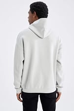 DeFacto Oversize Fit Kapüşonlu Kanguru Cepli İçi Yumuşak Tüylü Sweatshirt