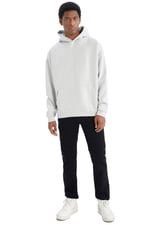 DeFacto Oversize Fit Kapüşonlu Kanguru Cepli İçi Yumuşak Tüylü Sweatshirt