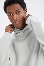 DeFacto Oversize Fit Kapüşonlu Kanguru Cepli İçi Yumuşak Tüylü Sweatshirt