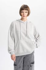 DeFacto Oversize Geniş Kalıp Kapüşonlu Sweatshirt