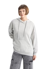 DeFacto Oversize Geniş Kalıp Kapüşonlu Sweatshirt