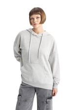 DeFacto Oversize Geniş Kalıp Kapüşonlu Sweatshirt