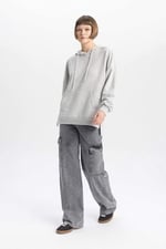 DeFacto Oversize Geniş Kalıp Kapüşonlu Sweatshirt