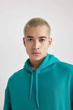 DeFacto Oversıze Kapüşonlu Sweatshirt B7849AXNS Erkek