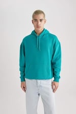 DeFacto Oversıze Kapüşonlu Sweatshirt B7849AXNS Erkek