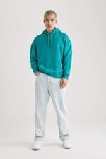 DeFacto Oversıze Kapüşonlu Sweatshirt B7849AXNS Erkek