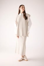 DeFacto Regular Fit Basic Düz Maxi Siyah Triko Etek Gri STD