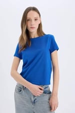 DeFacto Regular Fit Bisiklet Yaka Basic Düz Kısa Kollu Tişört