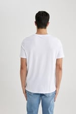 DeFacto Sevgililer Günü Unisex Kısa Kollu T-Shirt Üniseks Yetişkin Beyaz