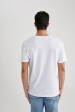 DeFacto Sevgililer Günü Unisex Kısa Kollu T-Shirt Üniseks Yetişkin Beyaz
