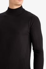 DeFacto Slim Fit Dar Kesim Balıkçı Yaka Basic Düz Triko Kazak