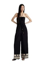 DeFacto Straplez Poplin Geniş Paça Uzun Tulum, 40, Straplez Poplin Geniş Paça Uzun Tulum, Siyah-BK81, Kadın
