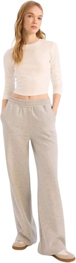 DeFacto Wide Leg Eşofman Altı Beli Lastikli Geniş Bol Paça