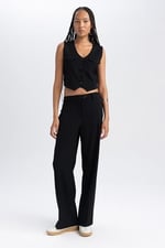 DeFacto Wide Leg Pantolon Siyah
